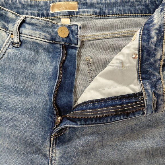 Kut From The Kloth Naomi High Rise Crop Straight Leg Jeans 10 Blue Denim 30x25 - Picture 9 of 16